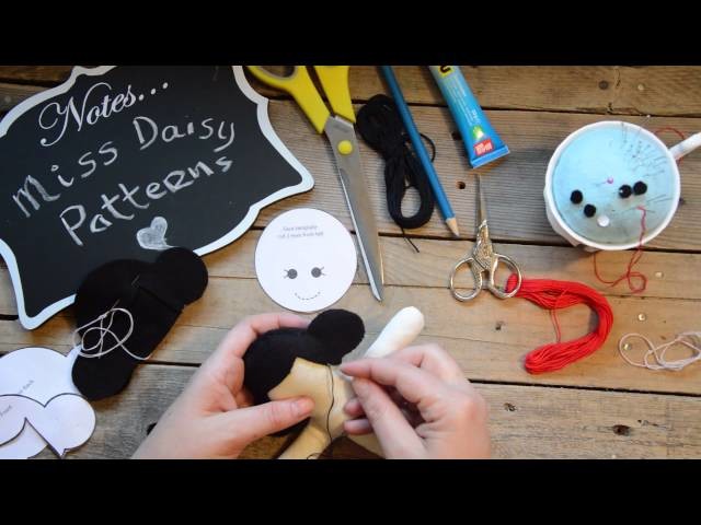 Cloth Doll hair and face pattern & video tutorial Part 2