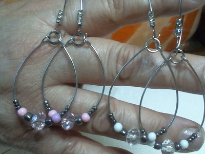 Dangle earrings with long ear wires