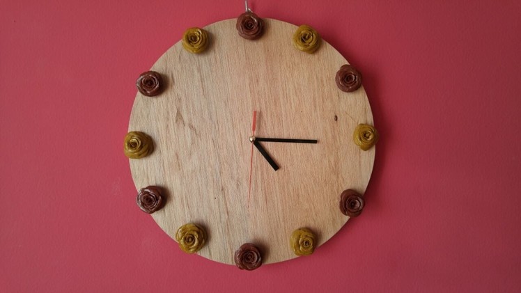 DIY Crafts - Home Decor - Making Decorative Wall Clock with Ceramic Paste + Tutorial .