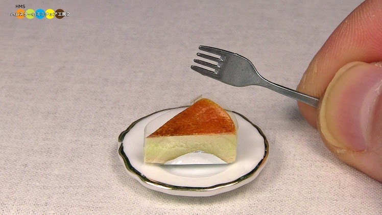 DIY Miniature Baked Cheesecake (Fake food)　ミニチュアチーズケーキ作り