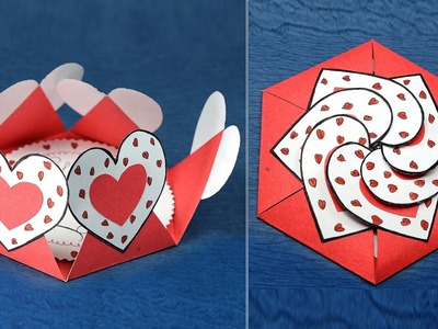 DIY Valentine Card- Hexagon Shape Heart Message Card