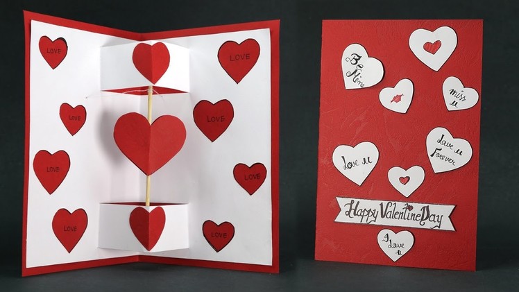 DIY Valentine Card - Twirling Heart Pop Up Card Step By Step