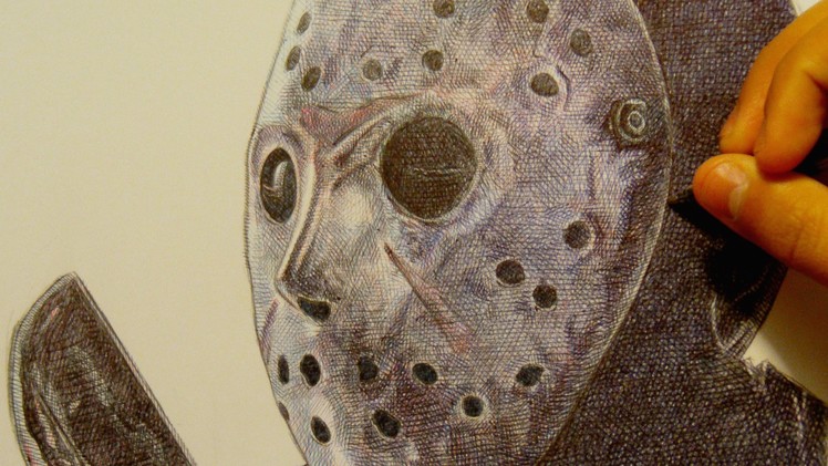 Drawing "Jason Voorhees" (Friday the 13th) with Ballpoint Pen