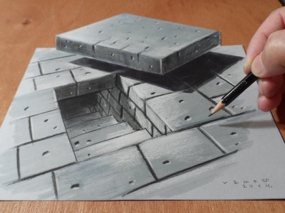 Drawing Tunnel Stairs, 3D Art Graphic