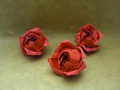 Easy Origami Rose (Alexander Kurth) Wet Folding Tutorial