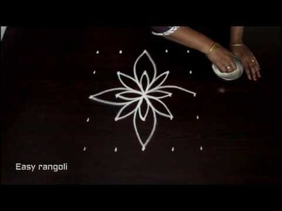 Easy rangoli designs with 5x5 straight dots || muggulu designs || kolam
