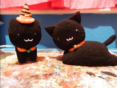 Halloween black cat squishy tutorial :3