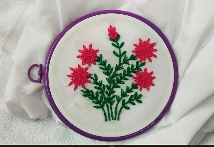 Hand Embroidary - Lazy Daisy and Stem Stitch