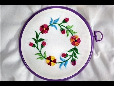 Hand Embroidery - Herringbone and Blanket (Circle Frame Design) Stitch