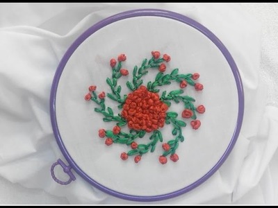 Hand Embroidery - Knot Ribbon Flower Stitch