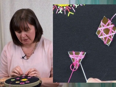 Hand Embroidery - Shisha Stitch Mirror Work tutorial - Part 2