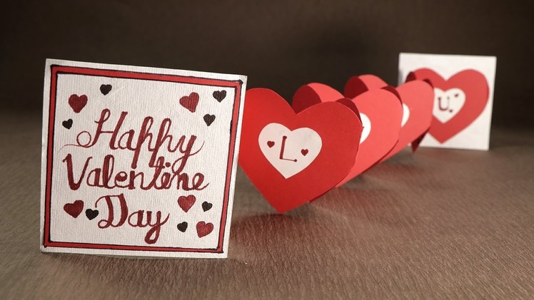 Handmade Valentine Card  Accordion Heart Love Card for Valentine's Day