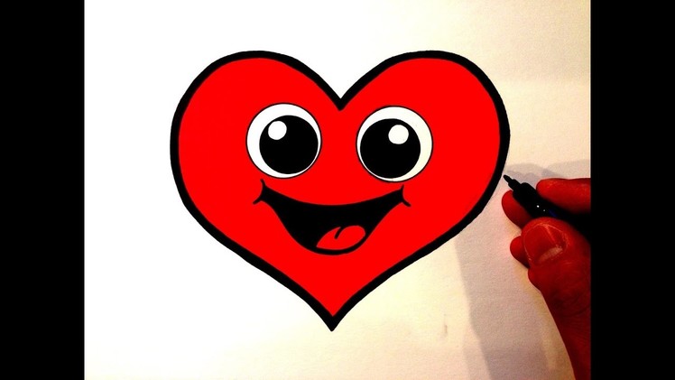 How to Draw a Cute Heart Smiley Face