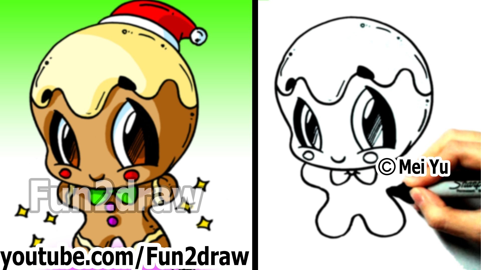 How to Draw Christmas Pictures How to Draw a Gingerbread Man Cute