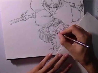 How to draw Levi Attack on Titan- Time lapse
