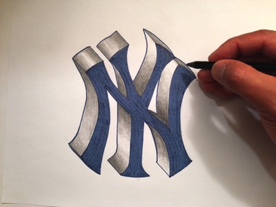 How to Draw the Yankees Logo in 3D
