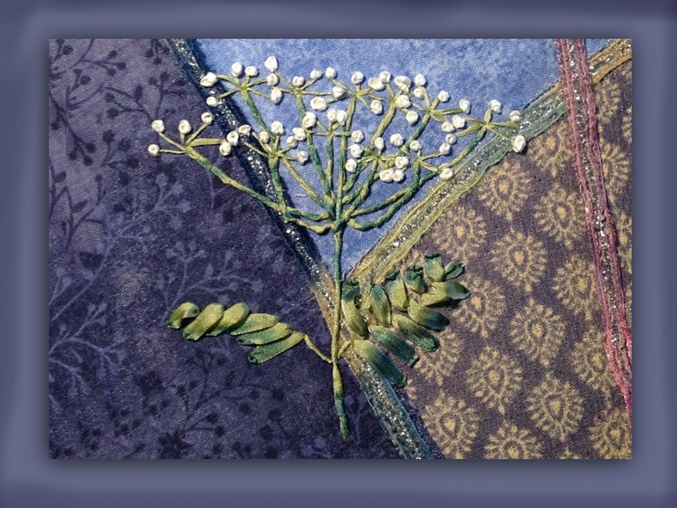 How to embroider silk ribbon cow parsley