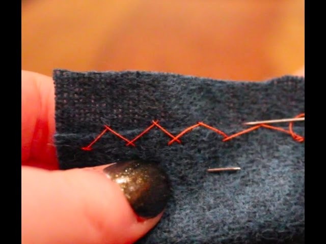 How to Hem by Hand - Herringbone Stitch - Beginner Sewing Tutorial 4