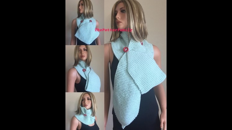 How to Knit a Scarf with Buttons Pattern #70│by ThePatterfamily