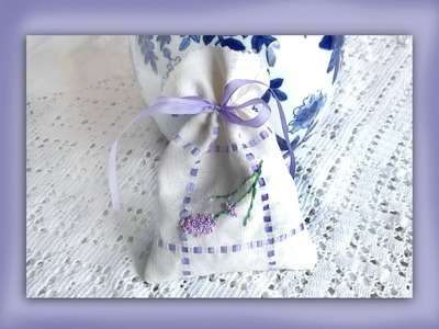 How to make a silk ribbon embroidered lavender bag