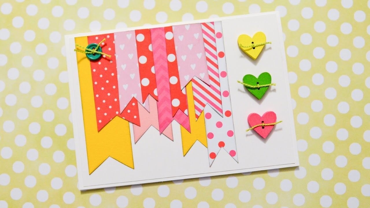 How to Make - Greeting Card Valentine's Day Hearts - Step by Step DIY | Kartka Walentynki
