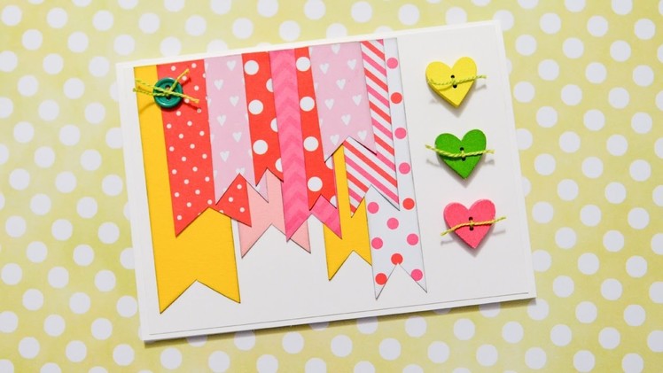 How to Make - Greeting Card Valentine's Day Hearts - Step by Step DIY | Kartka Walentynki
