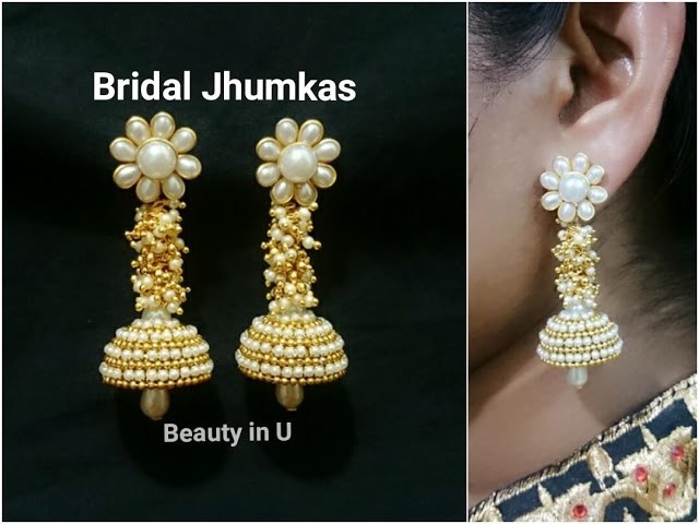 How to make Silk Thread Bridal Earrings at Home | Designer Bridal Jhumkas | Tutorial