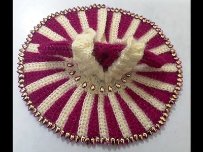 Make two color vertical crochet dress with inner coat and shoulder strips for Bal Gopal part 1