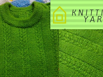 Parrot green sweater with grass pattern (Hindi)