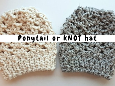 Ponytail Or Knot Hat -  Free Pattern from Oombawka Design