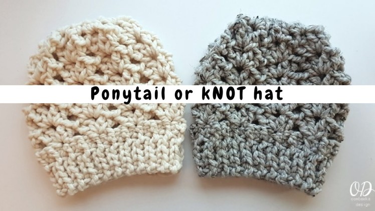 Ponytail Or Knot Hat -  Free Pattern from Oombawka Design