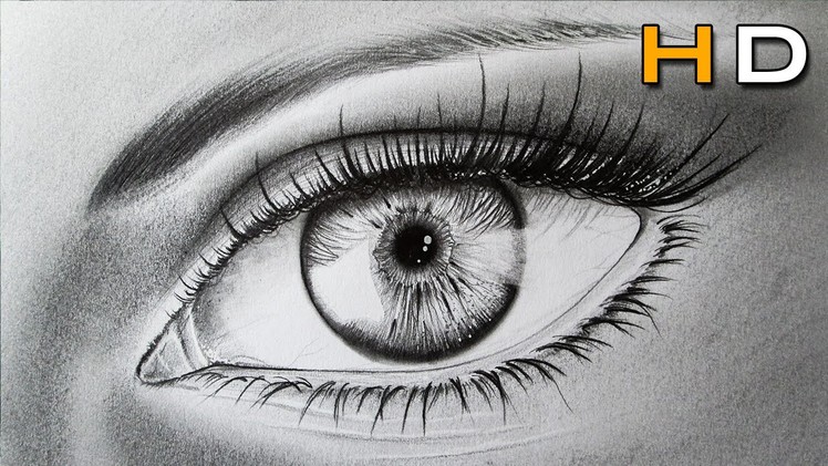 Realistic eye Drawing with pencil Timelapse Video - Speed Art Eye