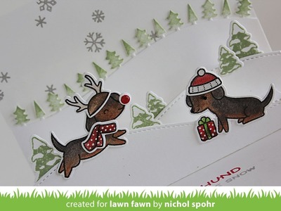 STAMPtember Lawn Fawn Happy Howlidays Card