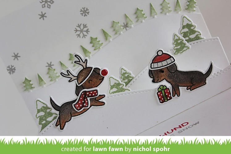 STAMPtember Lawn Fawn Happy Howlidays Card