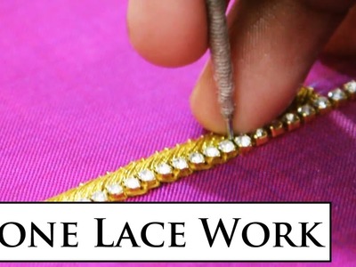 Stone Lace Work Slow Motion HD Video | Indian Hand Embroidery