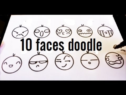 10 Cute Faces. Kawaii Expressions to Doodle for kids