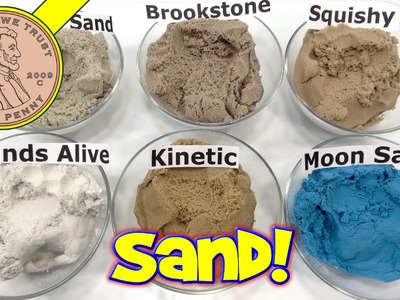 6 Sand Comparison!  Kinetic, Squishy, Sands Alive, Cra-Z-Sand, Brookstone & Moon Sand!