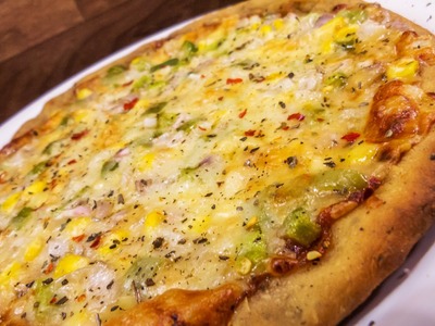 Atta Pizza Recipe. Wheat Crust Healthy Pizza | Made without oven, Eggless Baking Without Oven