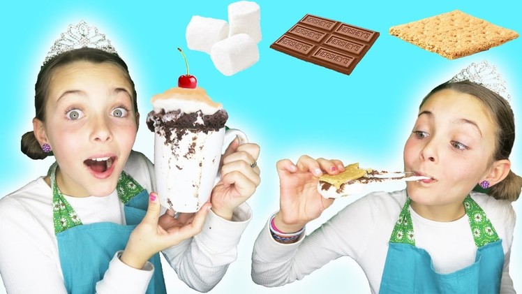 CHEF PRINCESS AVA HOW TO MAKE QUICK EASY DIY MUG CAKE CHOCOLATE SMORES MICROWAVE CAKE KIDS COOKING