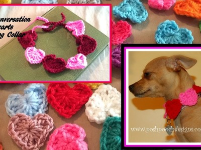 Conversation Hearts Dog Collar Crochet Pattern