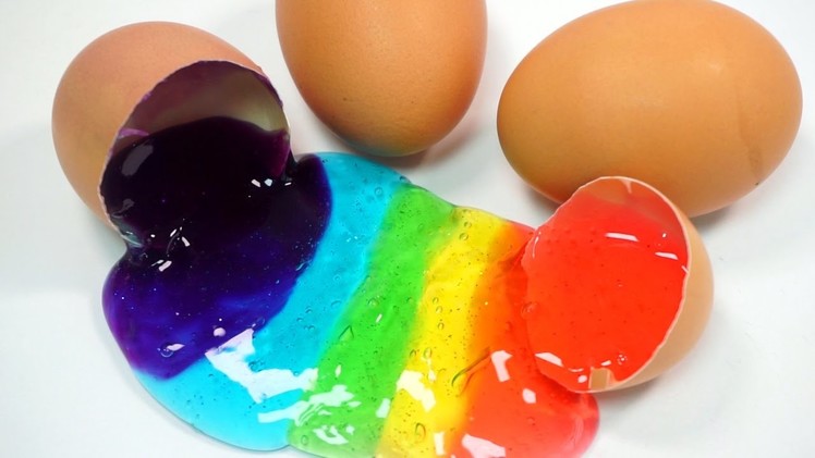 DIY How To Make Colors Real Egg Slime and Colors Chocolate Candy Baby Doll Bath Time Shower