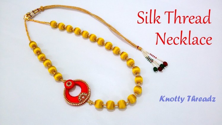 | DIY | How to make Simple Designer Silk Thread Necklace at Home | Tutorial |