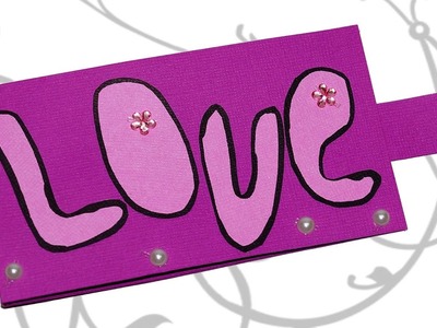 DIY paper crafts - Love card. Greeting card for Valentine day. Pop up card tutorial easy. Julia DIY