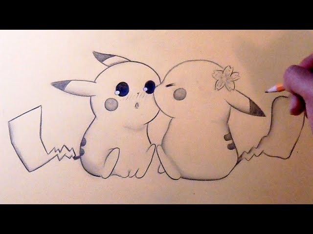 Drawing: Pikachu Chibi Kiss