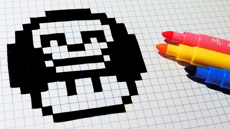 Halloween Pixel Art - How To Draw Skull Mushroom #pixelart