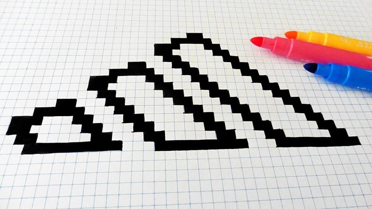 Handmade Pixel Art - How To Draw Adidas Logo #pixelart