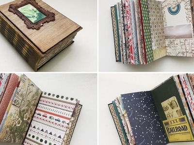 Handmade Vintage Travel Journal.Album - Flip Through