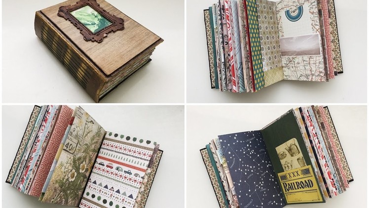 Handmade Vintage Travel Journal.Album - Flip Through