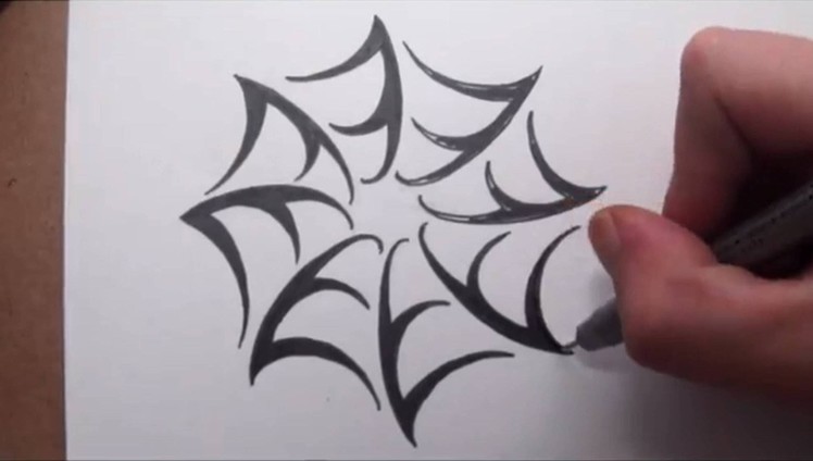 How To Draw a Spider Web - Tribal Tattoo Design Style