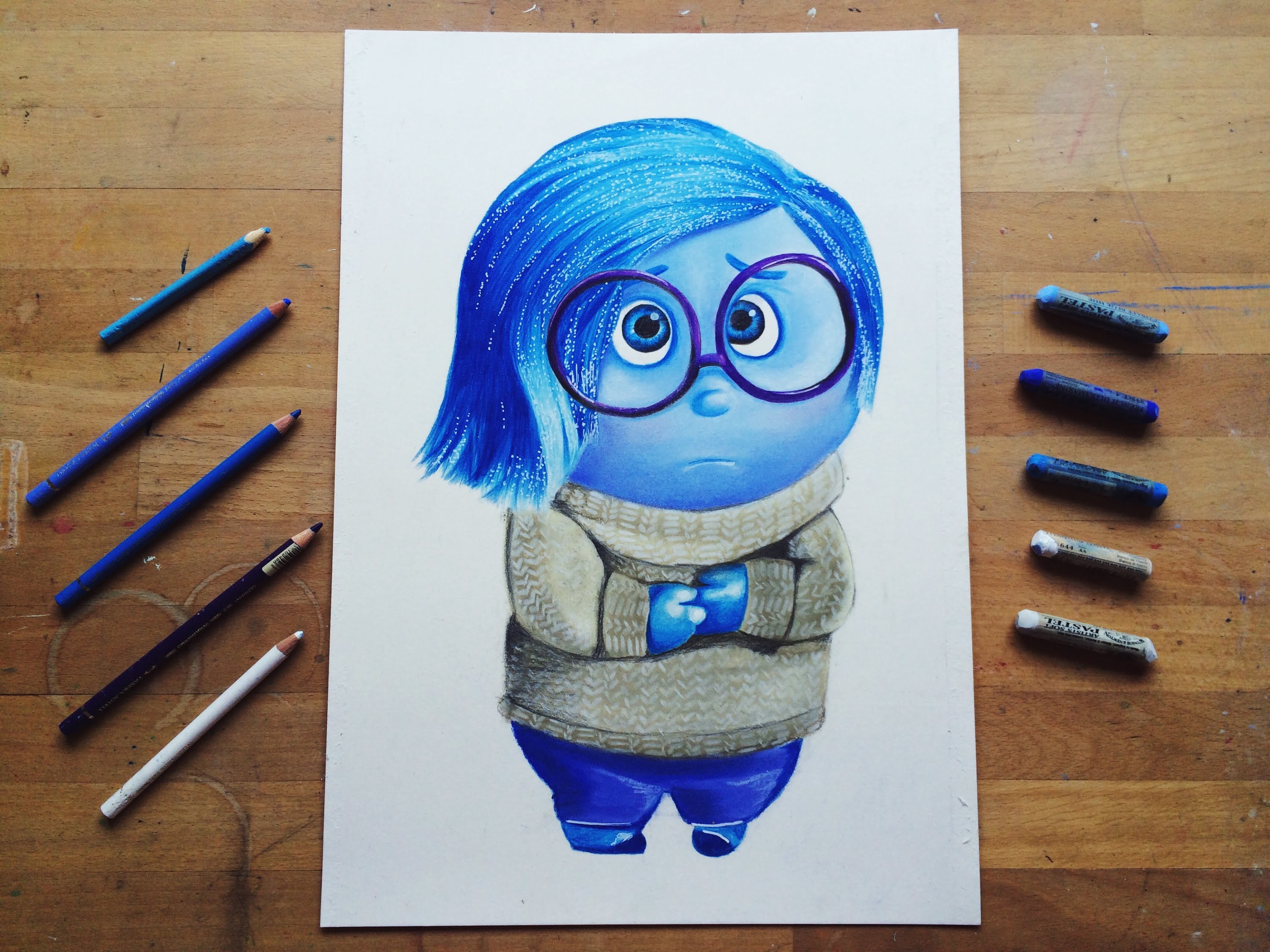 How to draw Sadness from Inside Out. Como dibujar a Tristeza de ...